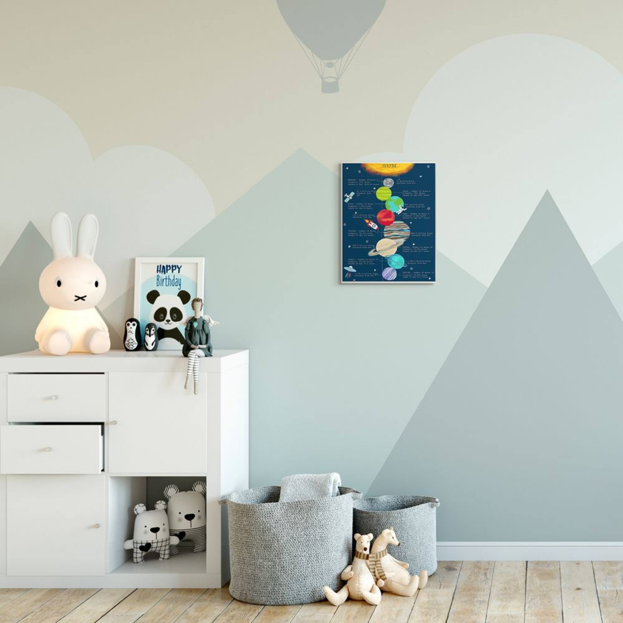 Stupell Industries Our Solar System Facts Kid's Educational Illustration Wood Wall Plaque